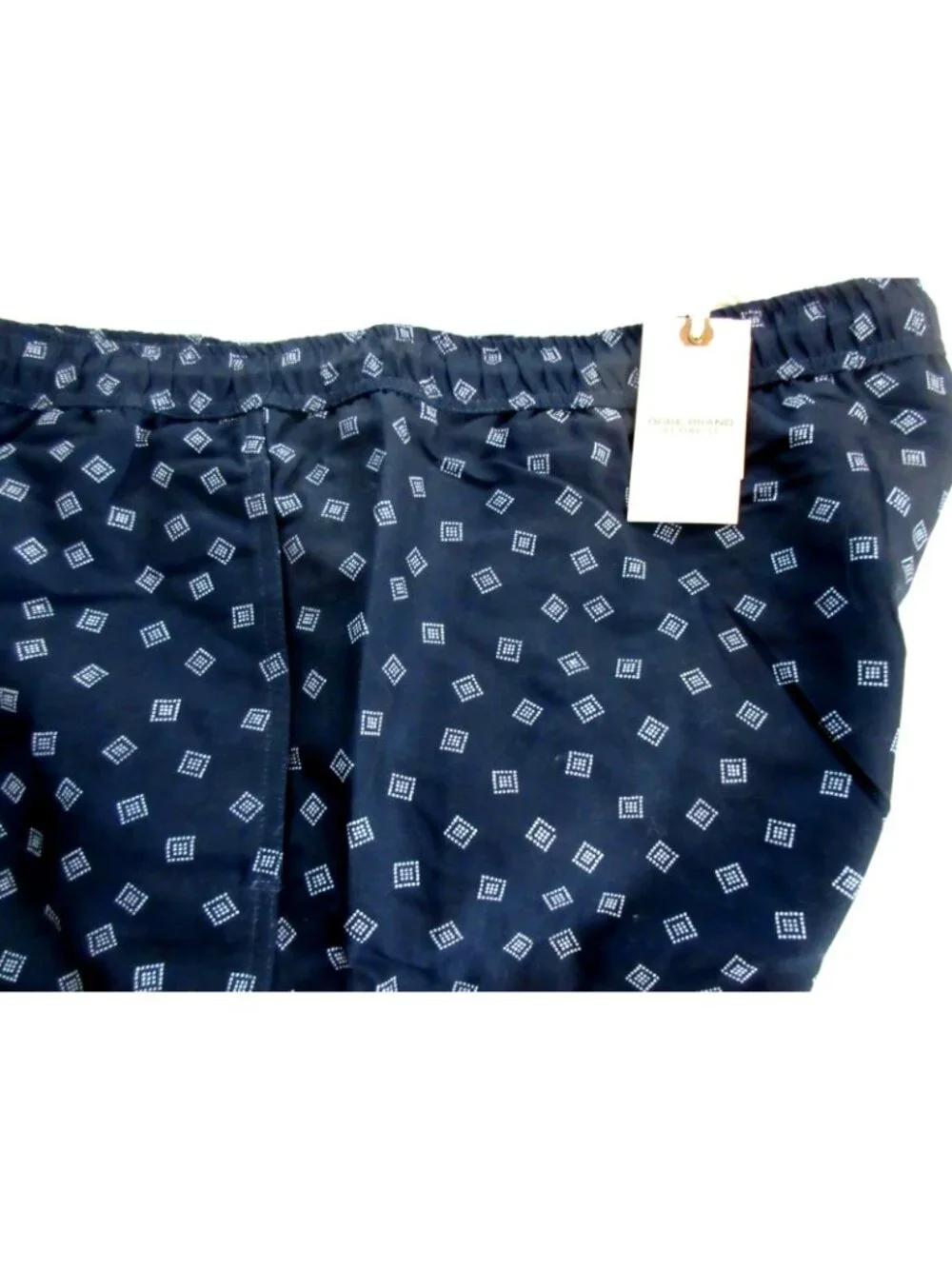 Oobe Brand Men's Kona Swim Trunks Navy Blue White Dotted Squares Sizes NWT